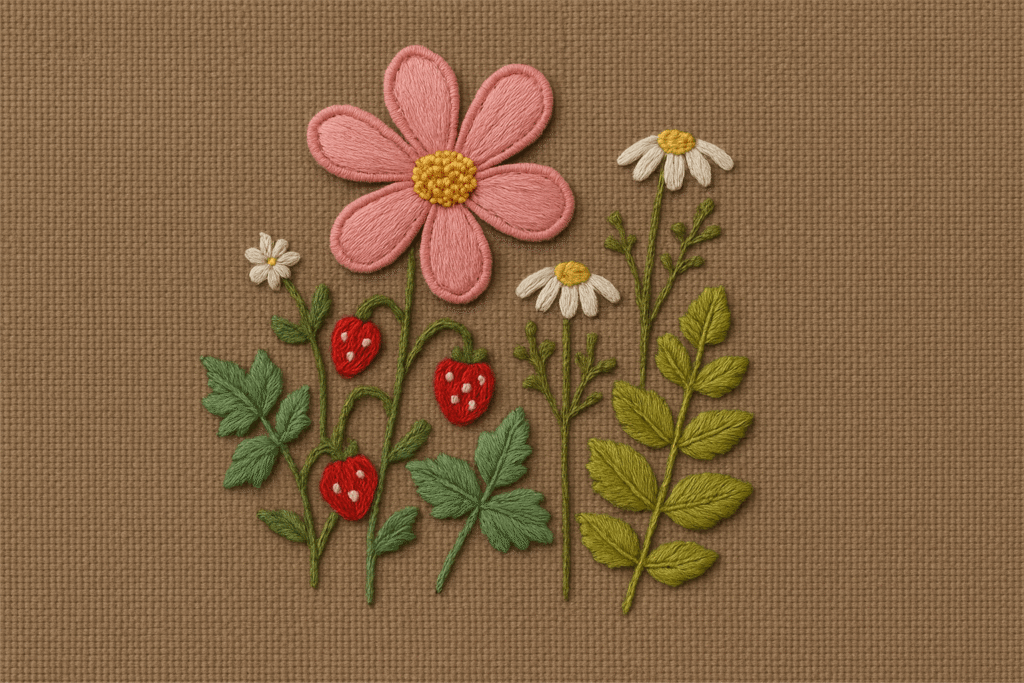 Applique embroidery designs for garments
