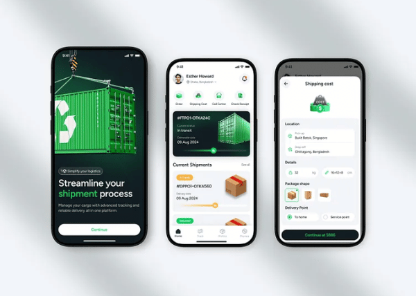 Client checking order status on mobile tracking system