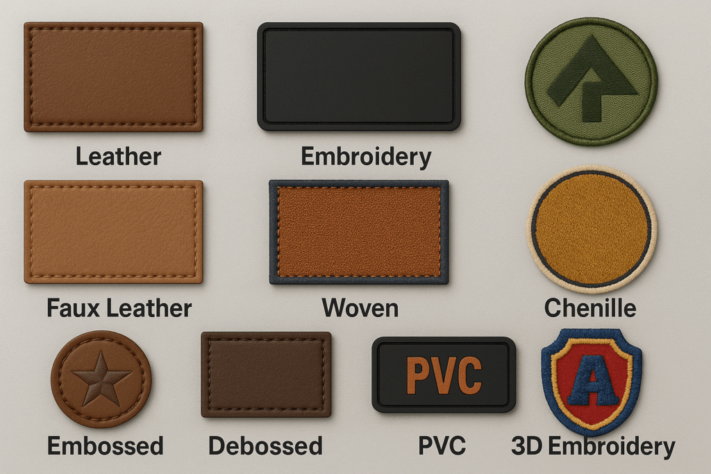 Different types of patches for apparel branding