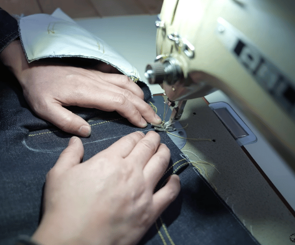Custom denim jeans production process