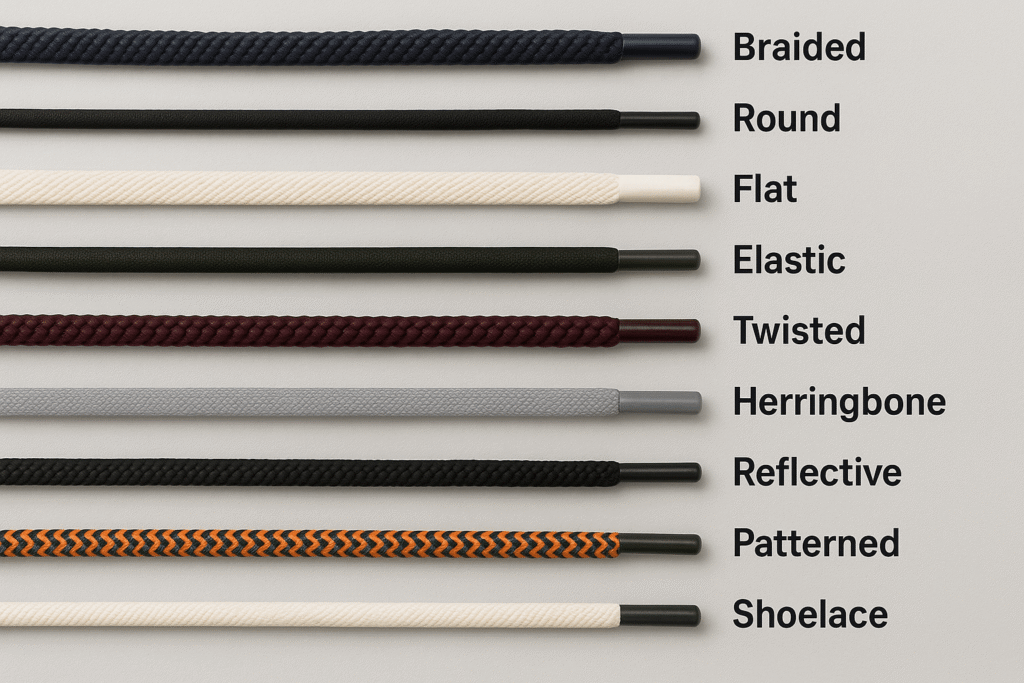 Draw cords used in hoodies and joggers