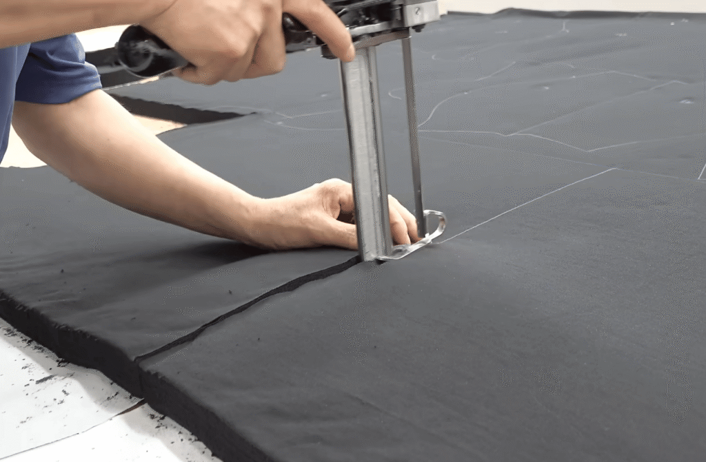 Fabric cutting process in garment manufacturing