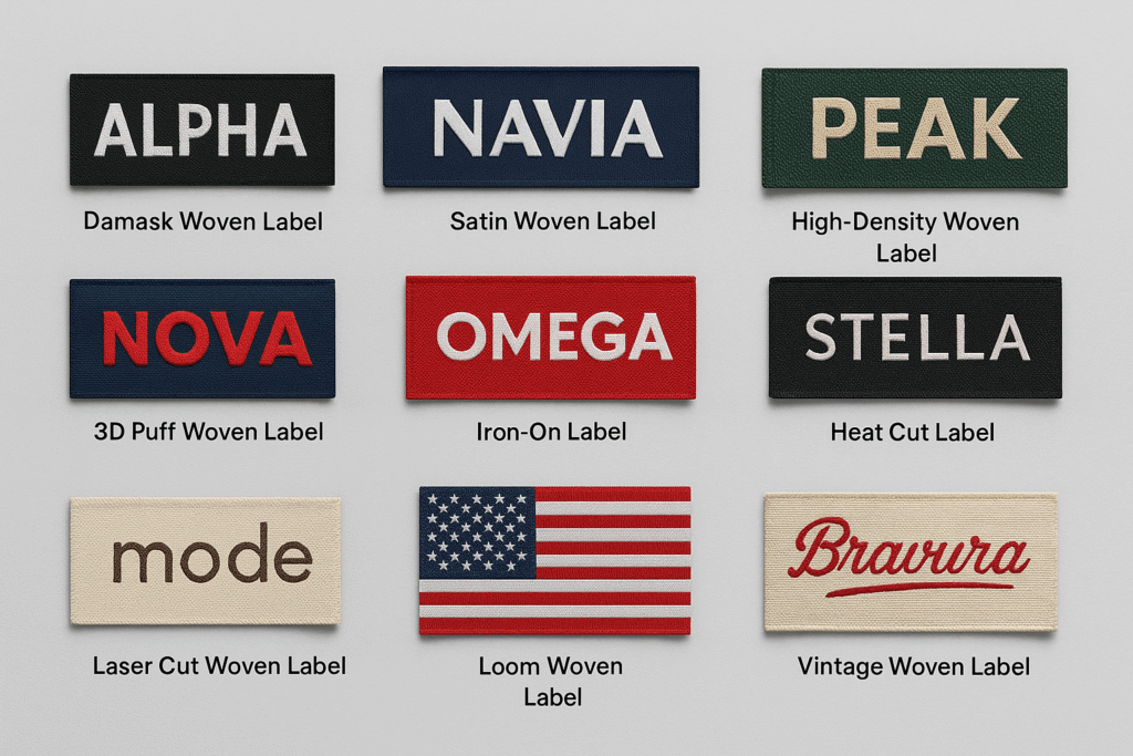 Woven labels used in private labels clothing branding